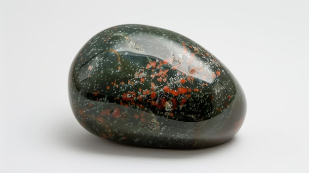 Piedra preciosa de sangre pulida que destaca patrones rojos y verdes para el diseño de joyas y la colección de piedras preciosas