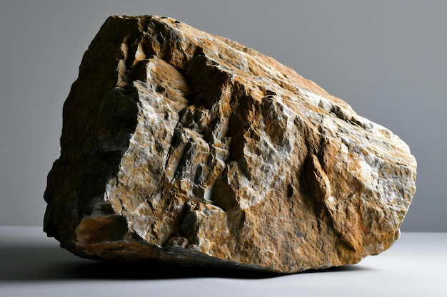 Foto piedra de roca sobre un fondo blanco con una sombra piedra natural