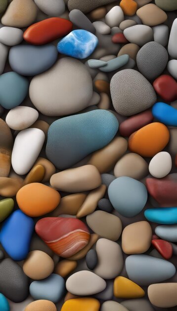 Las piedras de colores como fondo de una ilustración 3D