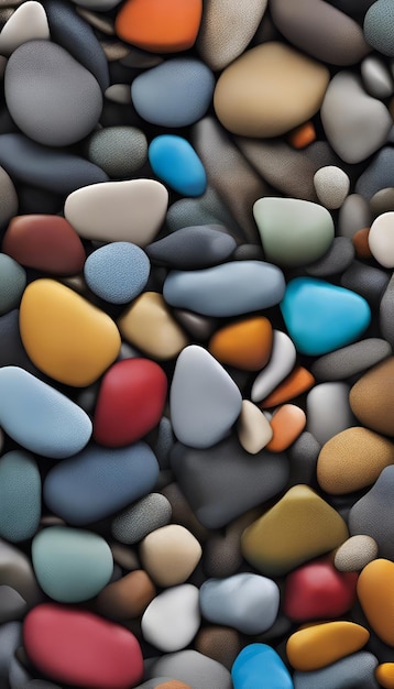 Foto las piedras de colores como fondo de la ilustración de renderización 3d