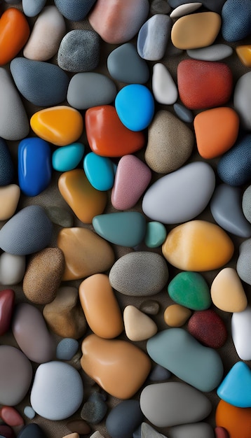 Foto piedras de colores como un primer plano de fondo de la foto