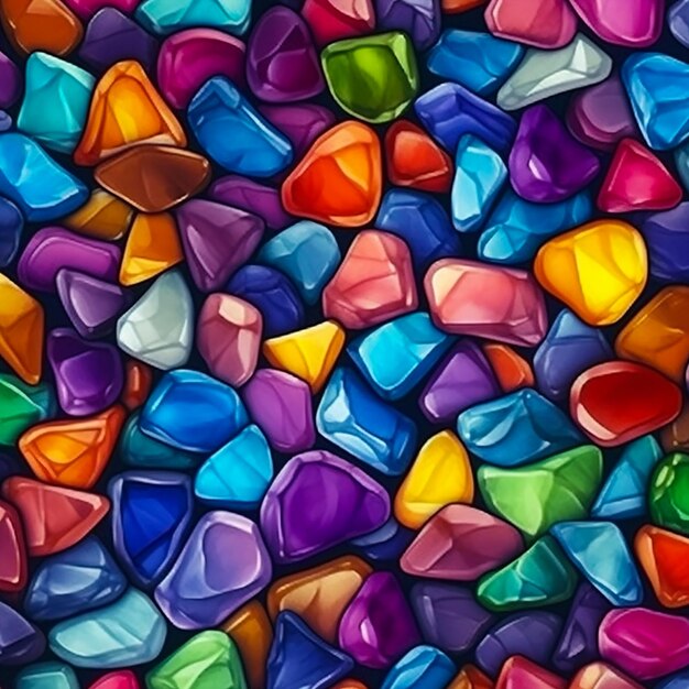 Piedras coloridas de neón de textura de patrones sin fisuras