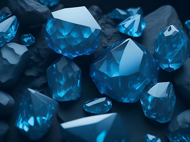 piedras de cristal azul