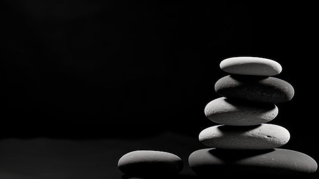 Piedras equilibradas Una escultura de armonía que desafía la gravedad IA generativa