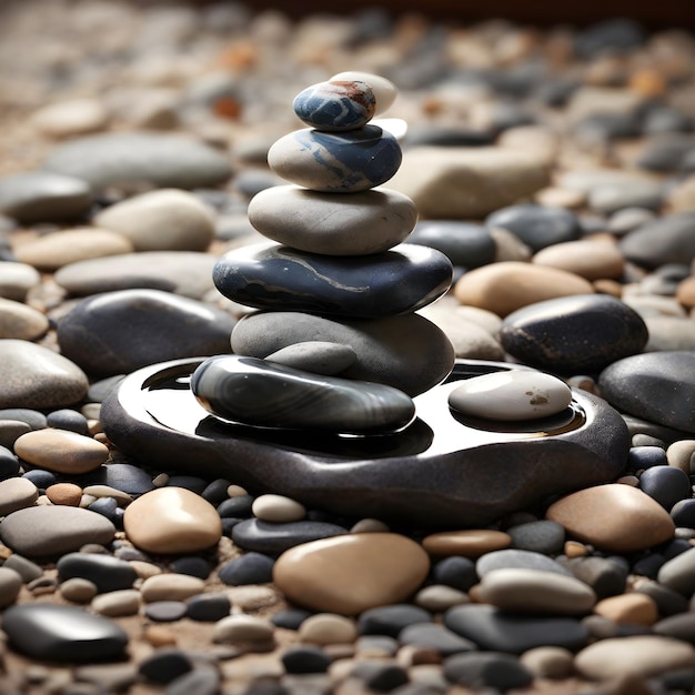 Foto piedras de guijarros equilibradoras harmony de zen garden