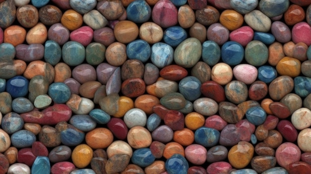 Foto piedras de mármol multicolores redondeadas sin costuras