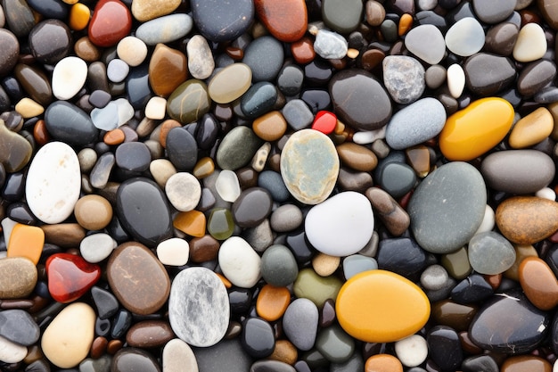 Las piedras de la playa de guijarros de cerca