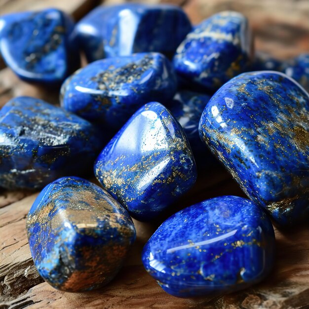 Foto las piedras preciosas de lapislázuli azul