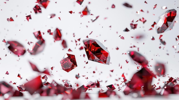 piedras preciosas rojas aisladas sobre un fondo blanco