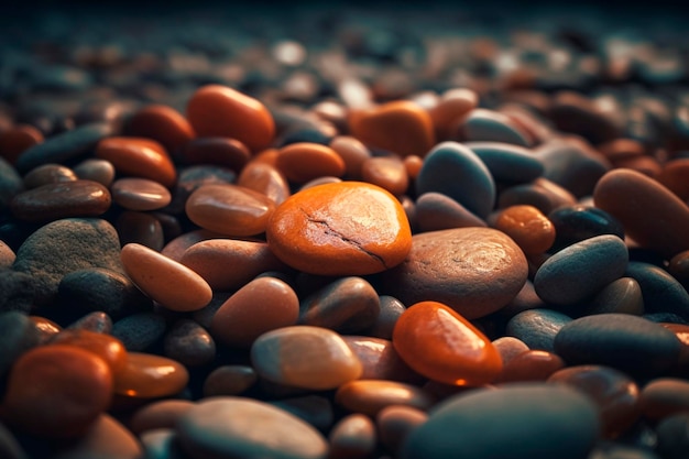 Piedras pulidas de colores IA generativa