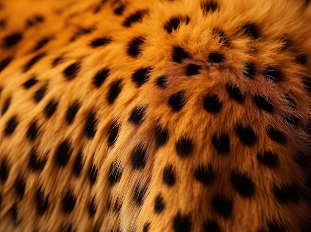 Una piel de guepardo con puntos negros