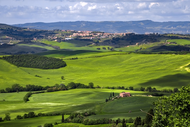 PIENZA TOSKANA ITALIEN 18. MAI Landschaft des Val dOrcia in Pienza am 18. Mai 2013