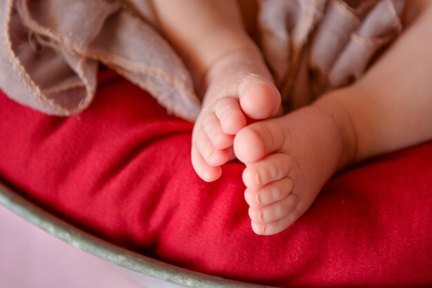 Foto pies de bebé recién nacido foto de pies de bebé recién nacidos enfoque suave