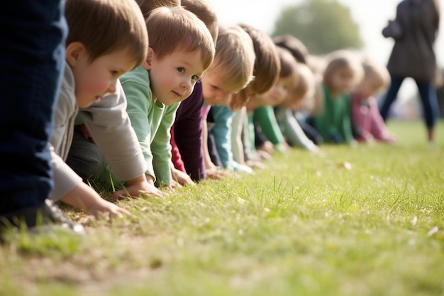 Foto pies de niños pequeños jugando al escondite