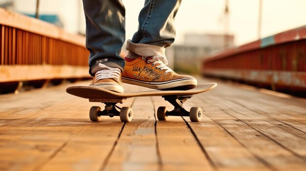 Los pies de un skater en la plataforma IA generativa