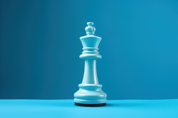 Pieza de ajedrez aislada en un fondo azul IA generativa