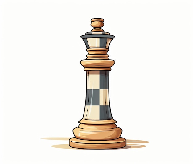 Foto pieza de ajedrez de dibujos animados con un patrón de cuadros en blanco y negro generativo ai