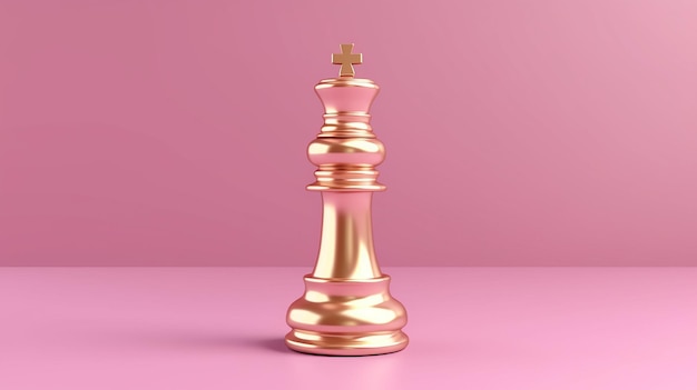 Foto una pieza de ajedrez dorada con una corona de oro en la parte superior