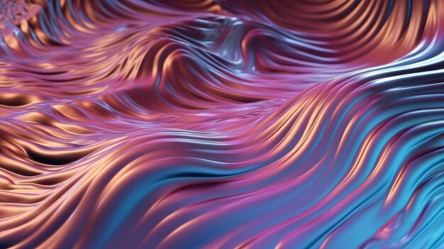 Una pieza de arte abstracto digital con líneas onduladas de colores Generative ai