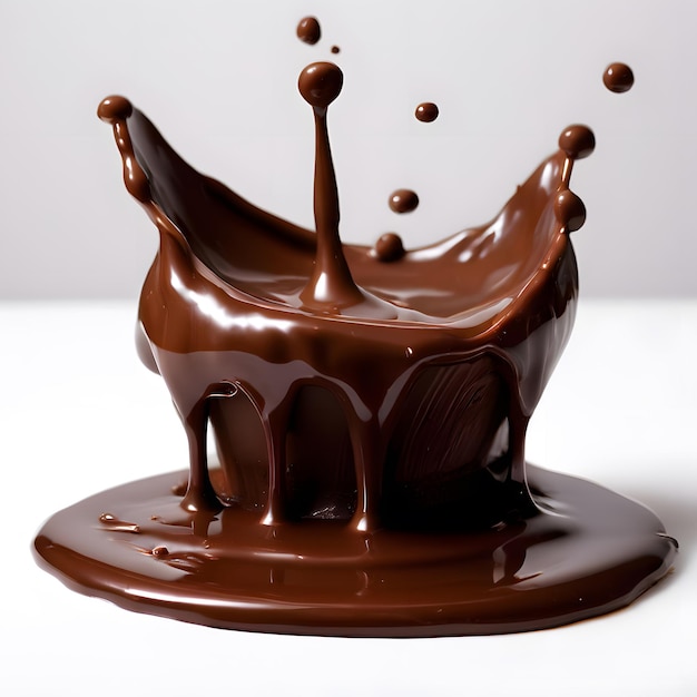 Foto una pieza de chocolate está cubierta de chocolate