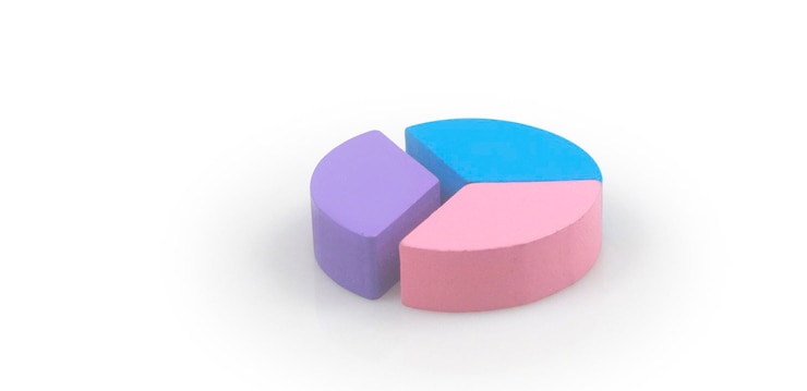 Foto pieza de conexión empresarial de un gráfico circular de madera multicolor