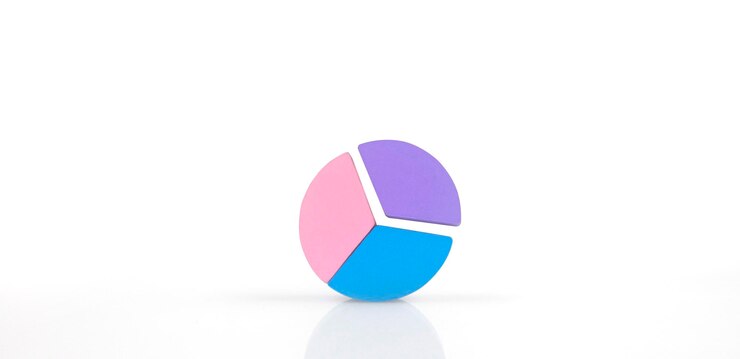 Foto pieza de conexión empresarial de un gráfico circular de madera multicolor