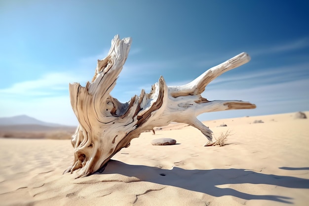 Pieza de madera en el desierto IA generativa