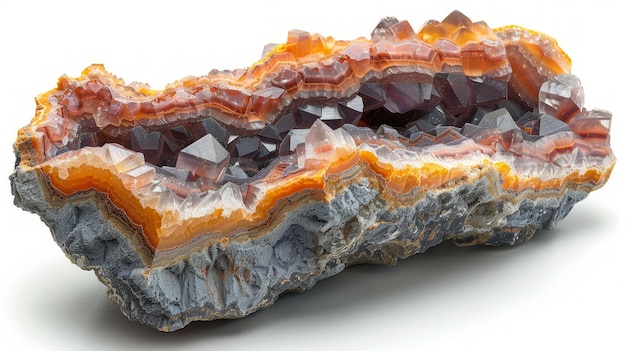 Pieza mineral de Bytownite en un fondo blanco limpio IA generativa