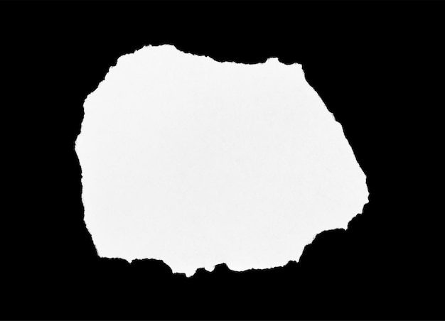 Pieza de papel rasgado de textura blanca