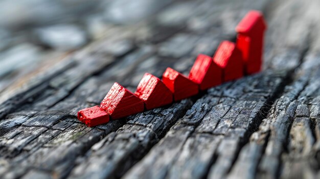 Foto una pieza roja de madera con la palabra 