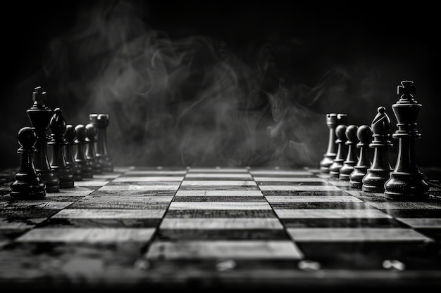 Foto piezas de ajedrez en un fondo oscuro