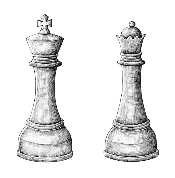 Las piezas de ajedrez png adhesivo vintage ilustración fondo transparente