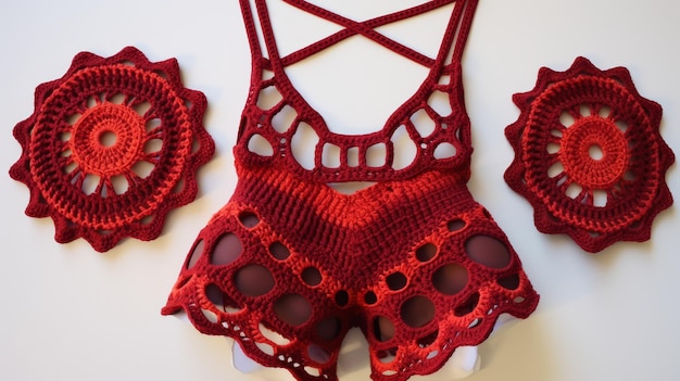 Piezas de bikini de crochet coordinadas