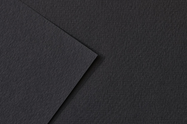 Piezas de papel kraft áspero fondo textura de papel monocromático geométrico color negro Mockup con espacio de copia para texto