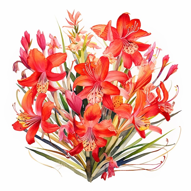 Las piezas de Watsonia acuarela Clipart