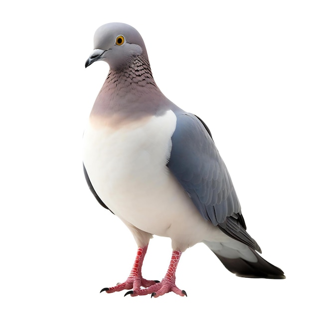 Pigeon isoliert auf weißem Hintergrund