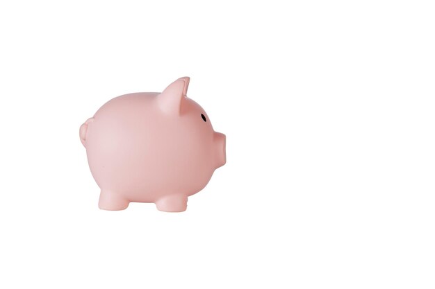 Foto piggy bank schwein auf isolierten weißen hintergrund.