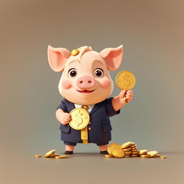 Piggy Prosperity Los cerdos lindos y el dinero importan