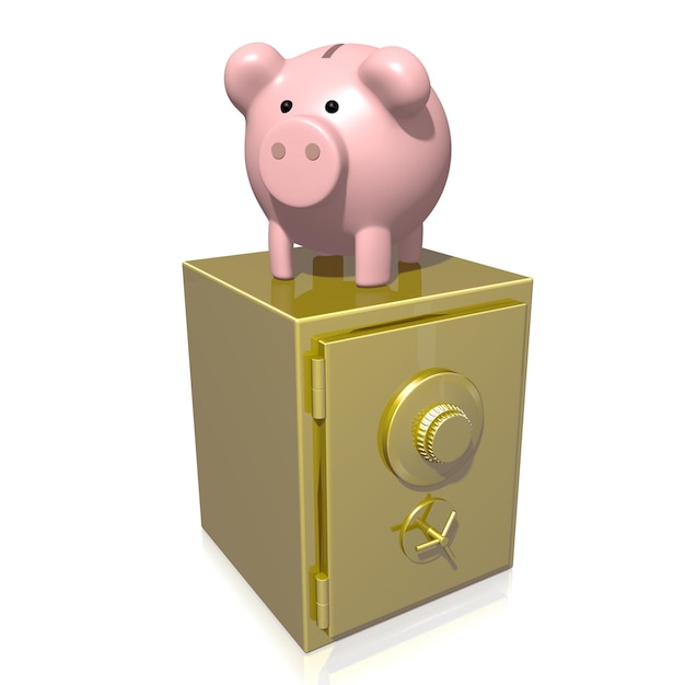 Foto piggybank bóveda ilustración 3d