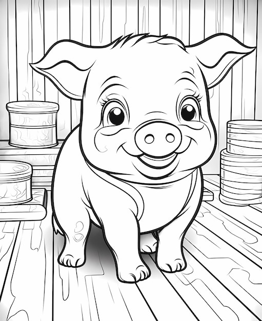 Foto pigtastic adventures cartoon-schwein-malseite für kinder