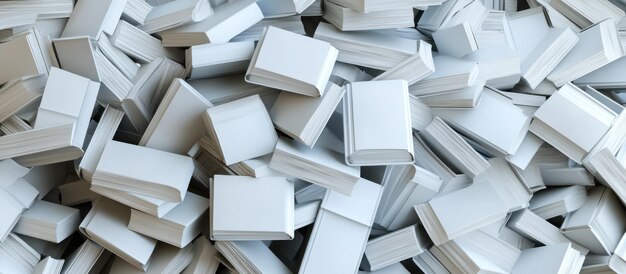 Una pila abstracta de libros blancos en blanco