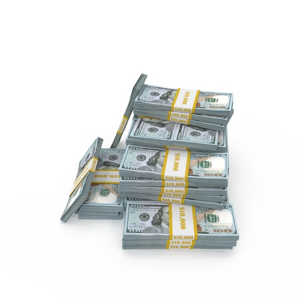 Una pila de billetes de 100 dólares con las palabras $ 100 en ellos.