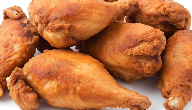 una pila de cabezas de pollo fritas con una etiqueta que dice cita el nombre cita en él