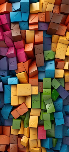 Foto una pila de cubos coloridos con uno que dice la palabra en la parte inferior