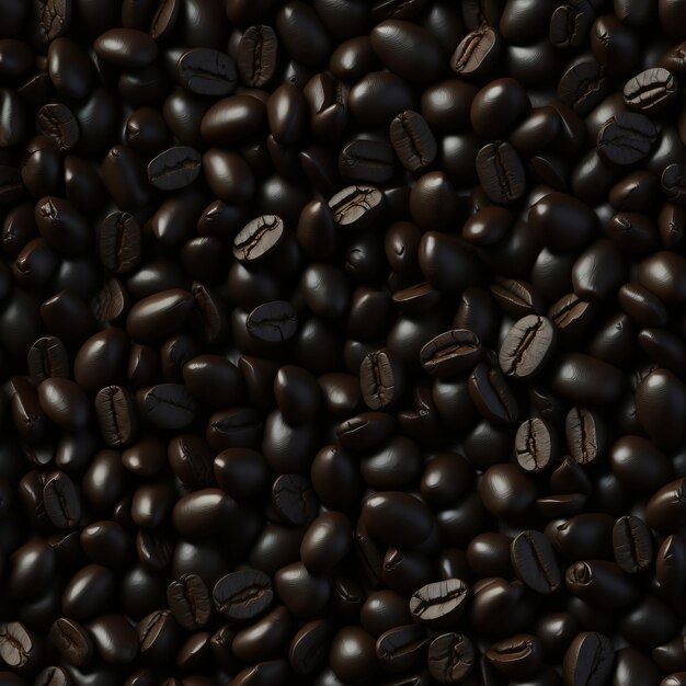 Foto pila de grãos de café torrados como fundo vista de cima