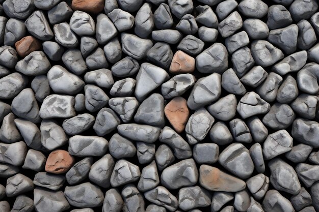 Foto pila de seixos de pedra cinza como fundo ou textura