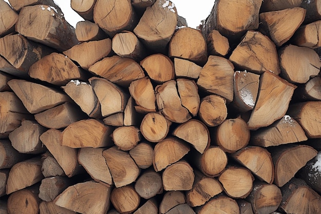 Pila de troncos de madeira madeira empilhada e pronta para o inverno