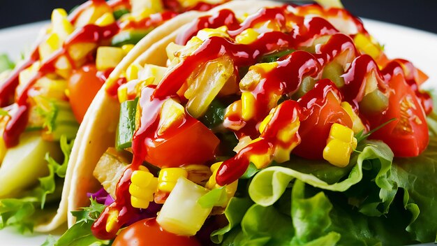 Foto una pila de ensalada con tomates, pepino y pepino