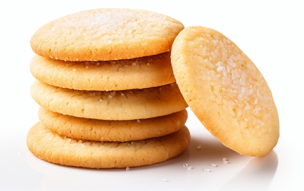 Foto una pila de galletas de azúcar sobre un fondo blanco