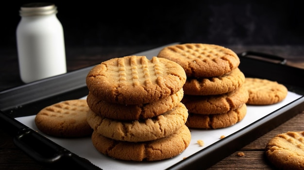 Una pila de galletas en una bandeja